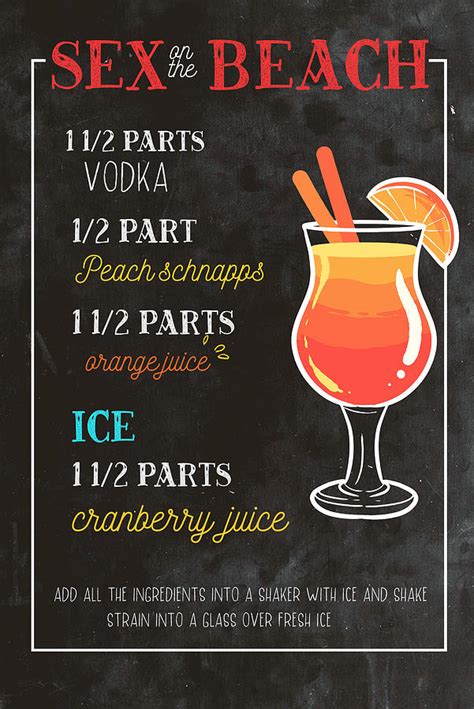 Sex On The Beach Cocktail Bar Drinks Barkeeper Painting By Amango Design Pixels