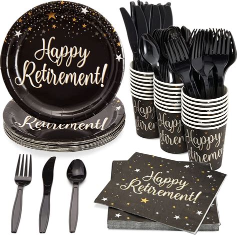 144 Piece Happy Retirement Decorations And Party Supplies With Paper