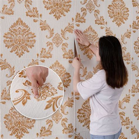 Jual Wallpaper D Foam Wallpaper Dinding D Motif Foam Batik Bunga