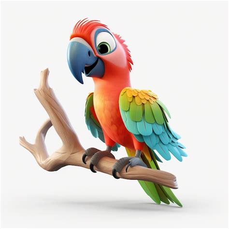 Premium Ai Image 3d Parrot Character In Animation Style