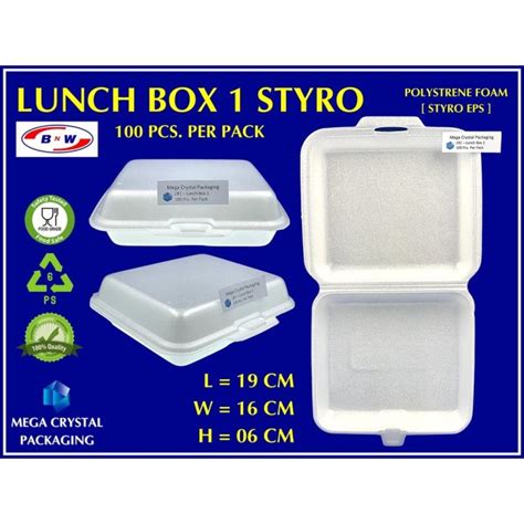 Styro Disposable Lunch Box [ 50 Pcs Per Pack ] Lazada Ph