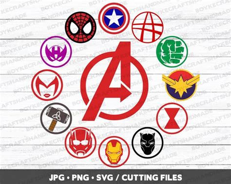 Avengers Endgame Logo Svg Set Marvel Symbol Avengers Logo Etsy