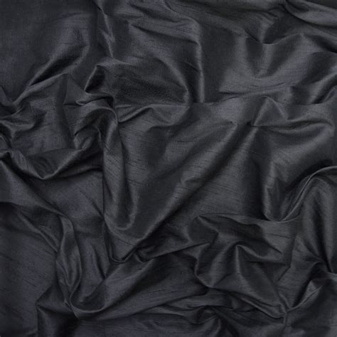 Lightweight Silk Dupioni Black Sample Gala Fabrics