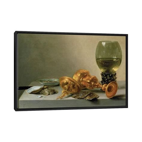 Icanvas A Still Life With A Roemer And A Gilt Cup C 1635 Painting By Pieter Claesz Framed