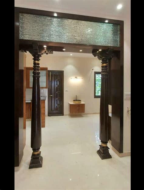 Chettinad Wooden Pillar Temple Design For Home Wooden Pillars