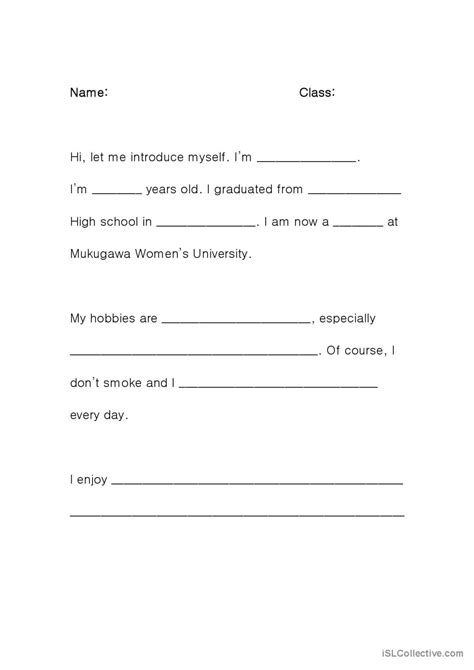 Let Me Introduce Myself English Esl Worksheets Pdf And Doc