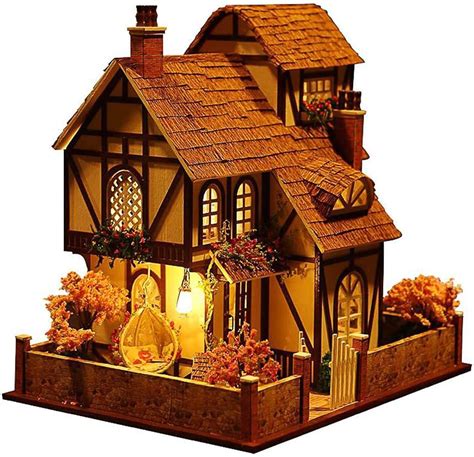 Amazon Rylai Wooden Handmade Dollhouse Miniature Diy Kit Flower