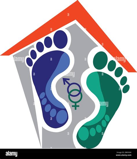 Illustration Art Of Simple House With Foot Care Inside With Isolated Background Stock Vector