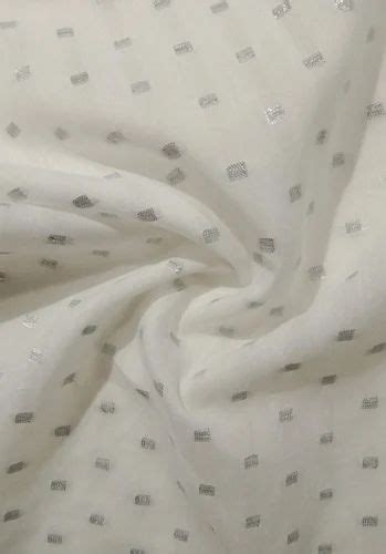 Silver Butti Jari Polyester Fabric At Rs Meter In Surat Id