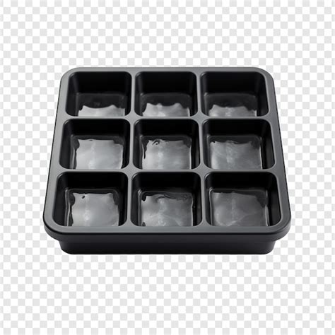 Free PSD A Rear View Of An Isolated Black Silicone Ice Cube Tray