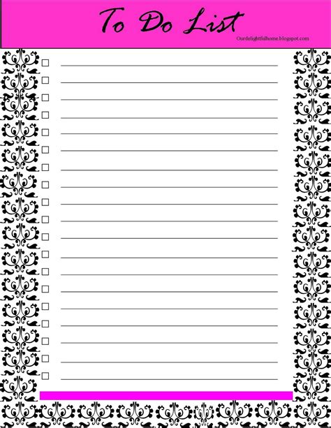 Cute Printable To Do List Template To Do Lists Printable Free