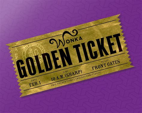 Customizable Willy Wonka's Golden Ticket Modern - Etsy UK