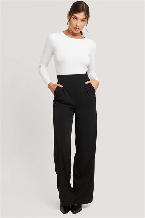 Ribbed Long Sleeve V Neck Top White Na