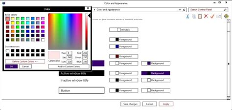 Solved Missing Color And Appearance Windows