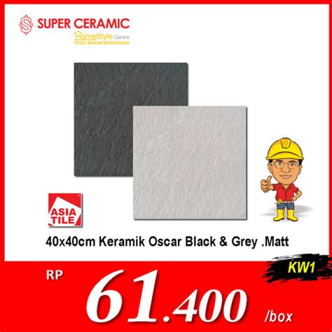 Jual Asia Tile X Keramik Lantai Oscar Black Oscar Grey Oscar