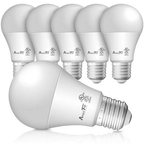 A19 Led Light Bulbs 6 Pack Efficient 9w60w Equivalent 830 Lumens General Lighting Bulbs Ul