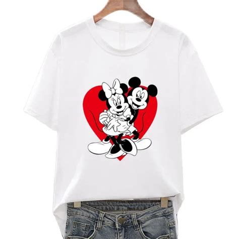 Mickey Minnie Mouse Woman T Shirts Disney Summer 2021 Tee Shirt Short