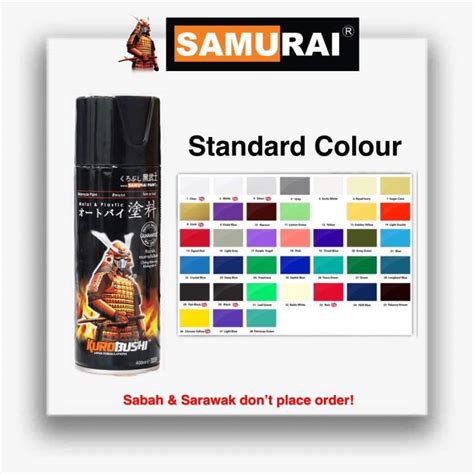 Samurai Spray Paint Standard Colour 400ml Master 4000 Anti Rust Spray