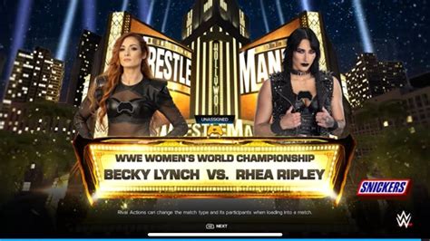 Wwe 2k24 Wrestlemania 40 Becky Lynch Vs Rhea Ripley 22 Youtube