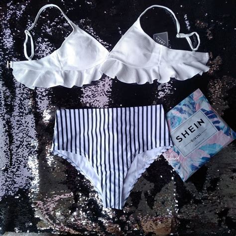 COD Lalamove Bnew SHEIN Bikini Highwaist Bikini Shein Swimsuit White Swimsuit White Bikini Cute
