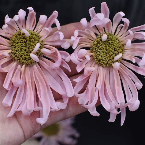 Big Flower Earrings Etsy
