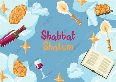 กรอบ Shabbat Shalom กับวัตถุทางศาสนา เทมเพลตดาวน์โหลดฟรีบน Pngtree