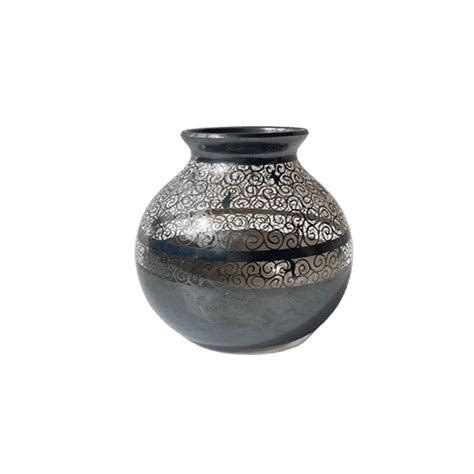 Vase Boule en cristal et argent estampillé Saint Graal