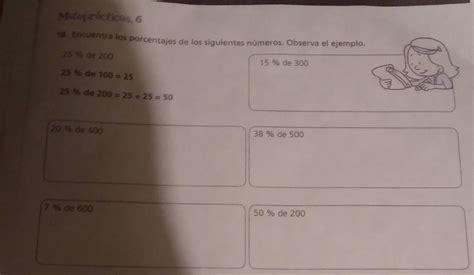 Encuentra Los Porcentajes De Los Siguientes Numeros Observa El Ejemplo