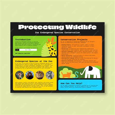 Free Vector | Endangered species conservation infographic template design