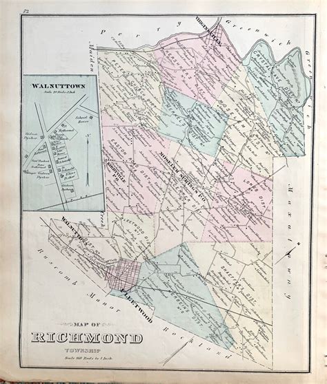 Richmond Township Map Original 1876 Berks County Pennsylvania - Etsy