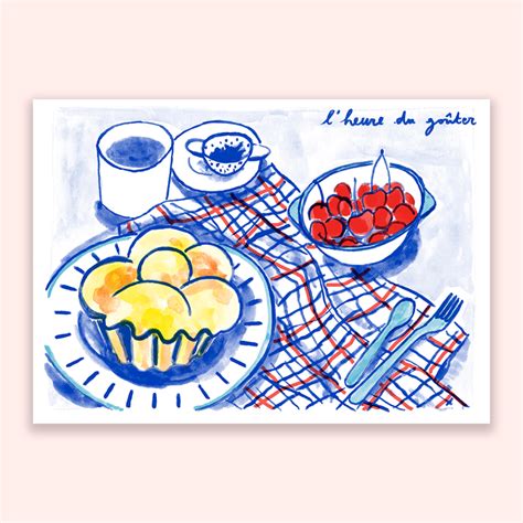 Lheure du goûter carte postale