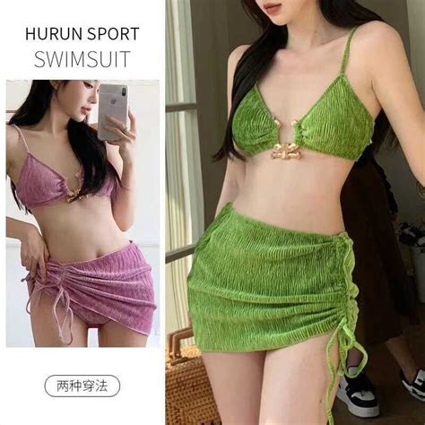 Isang Bikini Bahagi Babaeng Swimmsuit May Tatlong Piraso Matatag Na