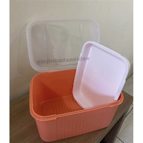 Tupperware Caixa Visual Box Laranja Litros Bandeja Shopee Brasil