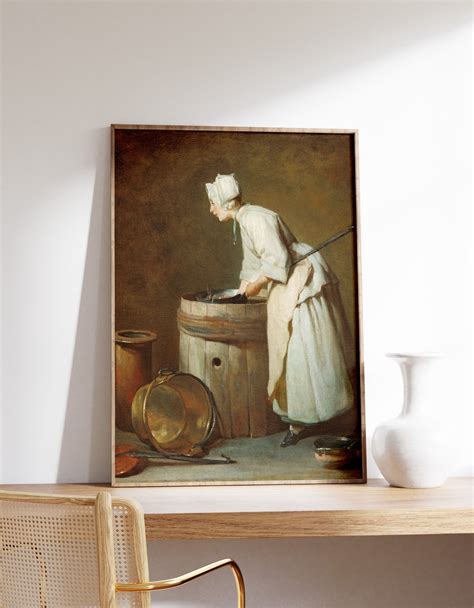 Jean Sim On Chardin The Scullery Maid Vintage Poster Kitchen