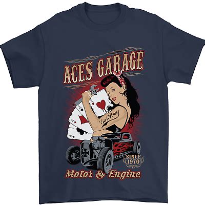 Aces Garage Hotrod Hot Rod Dragster Car Mens T Shirt Cotton Gildan Ebay