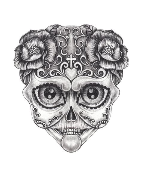 Art Sugar Skull Day Of The Dead Stock Illustration Illustration Of Devil Grim 106662403