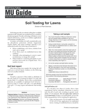 Fillable Online Extension Missouri Soil Testing For Lawns And Gardens