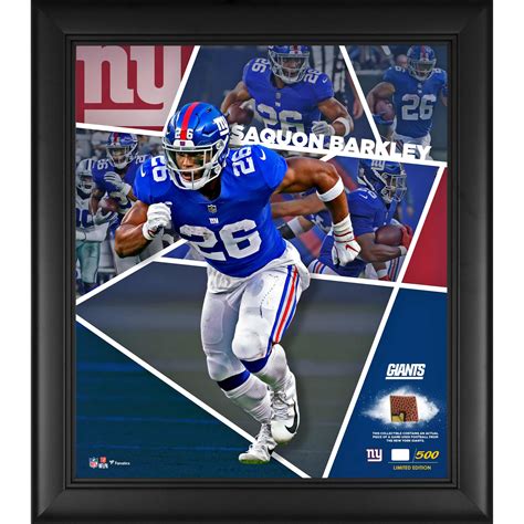 Saquon Barkley LE Giants Custom Framed Photo Shadow Box Display with