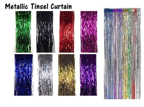 Metallic Tinsel Curtain 2m X 1m Party Foil Fringe Curtain Party