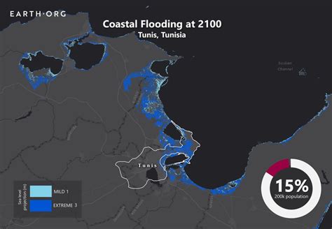 Sea Level Rise Projection Map Tunis Earthorg