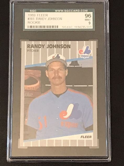 SGC 96 Mint 9 1989 Fleer Randy Johnson Rookie Card EBay