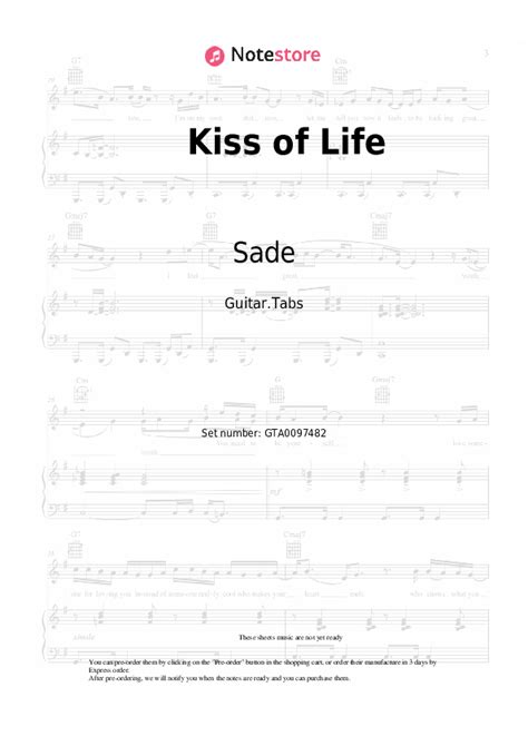 Kiss Of Life Tabs Guitar Sade In Note Guitar Tabs Sku Gta0097482