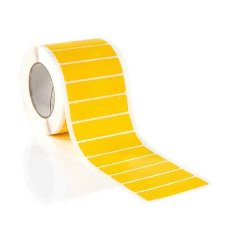 Yellow Non Residue Labels 85mm X 25mm Tamper Technologies Ltd