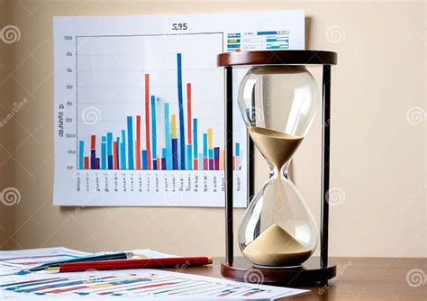 Time Management Concept Hourglass With Line Graphs Stock Illustration Illustration Of