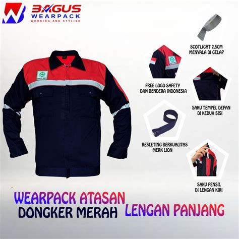 Wearpack Atasan Kemeja Safety Warna Dongker Merah Lazada Indonesia