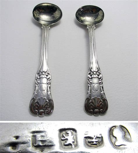 Pair Of Scottish Antique 1826 Kings Pattern Solid Sterling Silver