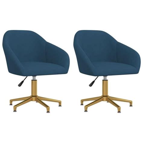 Mvs Ensemble De Chaises Pivotantes De Salle Manger Pcs Bleu Velours