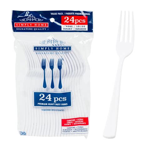 24 Piece White Plastic Fork Set - The CEO Creative