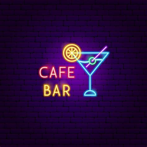 Premium Vector Cafe Bar Neon Label Vector Illustration Of Drink