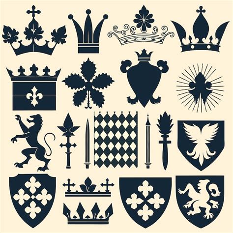 black  white poster   kings crest premium ai generated vector